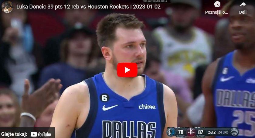 Dallas od -18 do 7. zaporedne zmage, Dončić spet igralec tedna v Ligi NBA