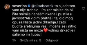 To je Severina zabrusila 'hejterici', ki ji je omenila posnetke z jahte! Vse je medtem že izginilo z Instagrama