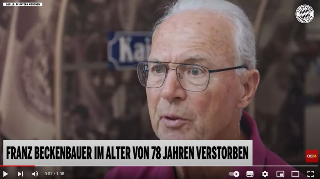 "Z globoko žalostjo vam sporočamo, da je moj mož in naš oče Franz Beckenbauer včeraj, v nedeljo, mirno umrl obkrožen s svojo družino"