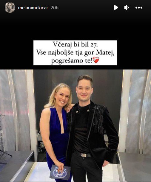 Tako so se je voditeljica Melani spomnila na pokojnega glasbenika Mateja (27) iz Trebnjega, bil je njen sodelavec
