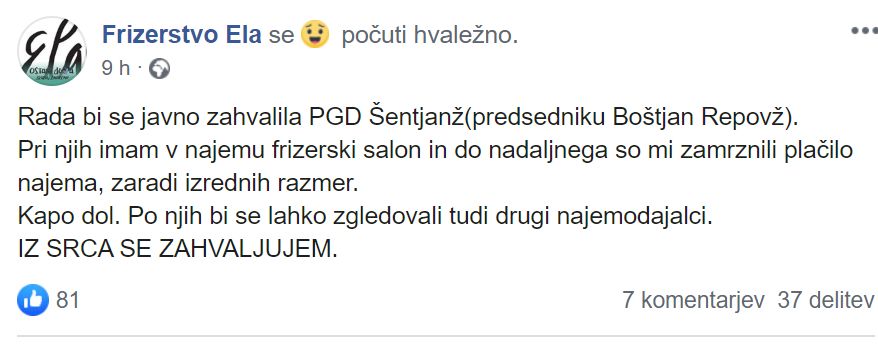 Ko gasilci pokažejo srce - frizerka hvaležna do neba!