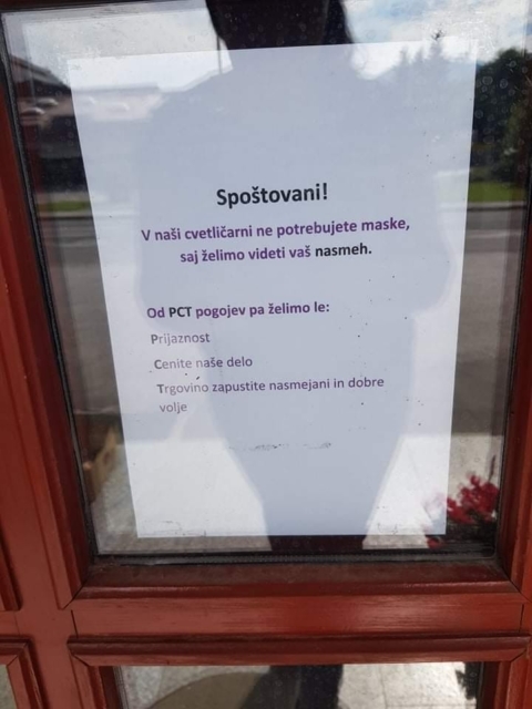 Slovenska cvetličarna ne bo »gnjavila« s pogojem PCT! Zapis delilo že preko tri tisoč ljudi