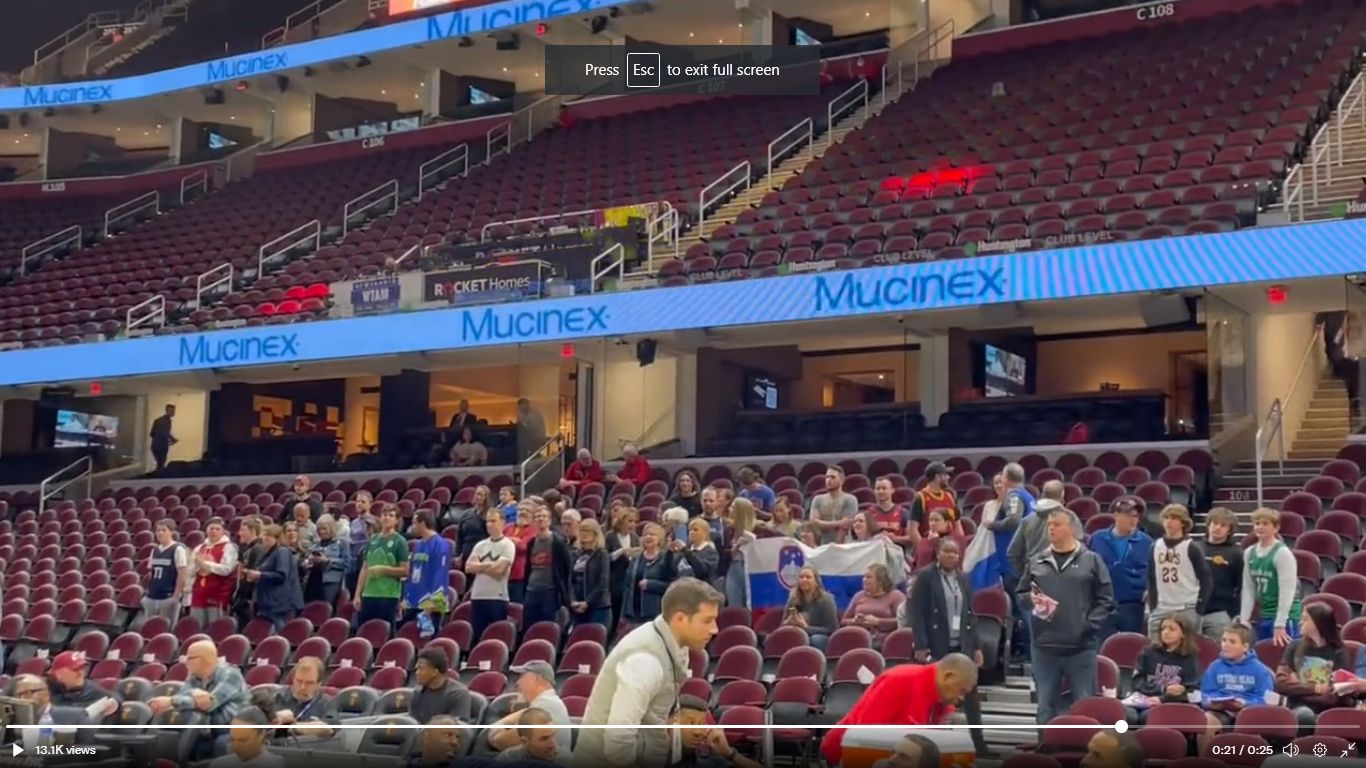 VIDEO: Dončić 35+13, slovenski navijači iz Clevelanda so ga gledali že na ogrevanju