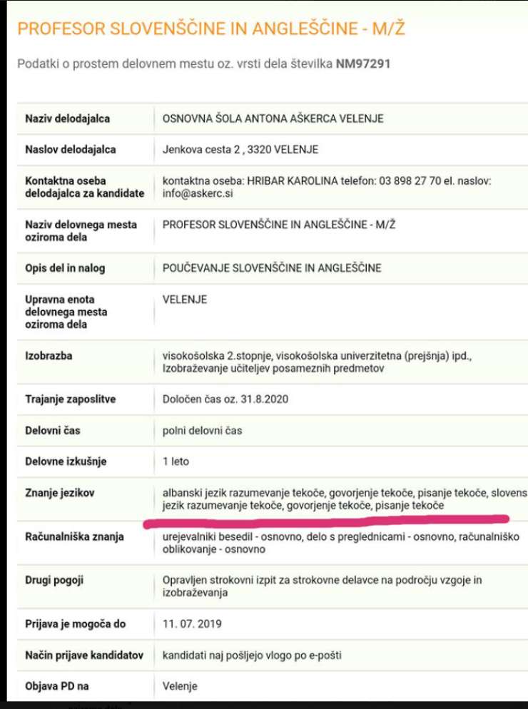 FOTO: Bi učili slovenščino in angleščino? V tej naši OŠ je očitno potrebno tudi znanje albanščine