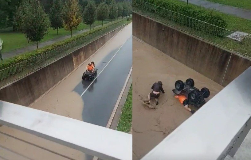 Posnetek iz Celja šokiral Slovence, to sta počela med poplavami