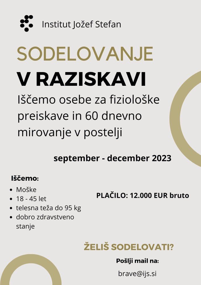 6000 evrov na mesec za ležanje v postelji! Prijave odprte, prijavite se lahko tukaj