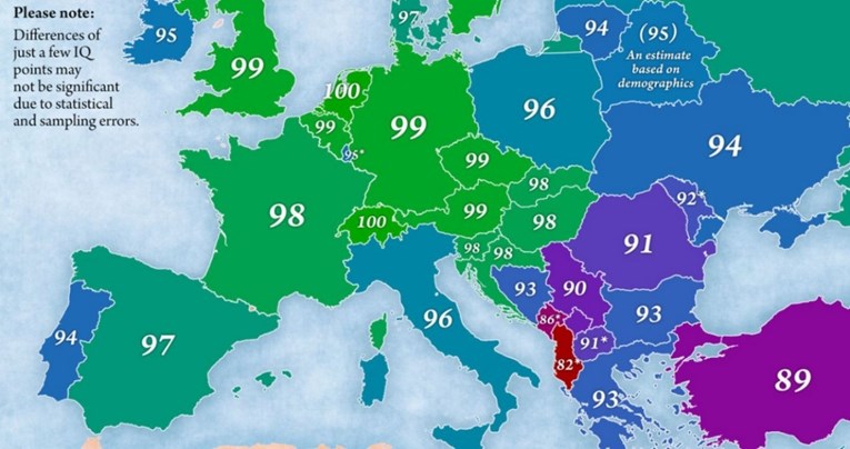 Zemljevid narodne inteligence razbesnel Srbe, tako pametni pa smo Slovenci