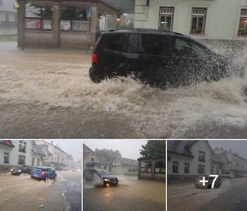 FOTO: Nad Dolenjsko se je razbesnelo neurje iz Ljubljane