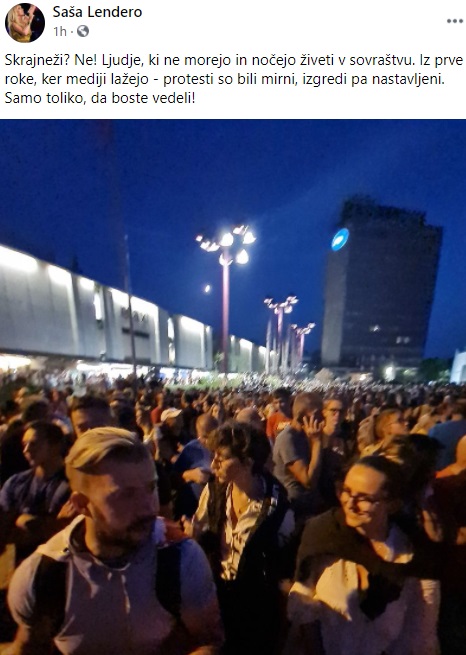 Po kaosu v Ljubljani se je oglasila Saša Lendero: Protesti so bili mirni, izgredi pa nastavljeni