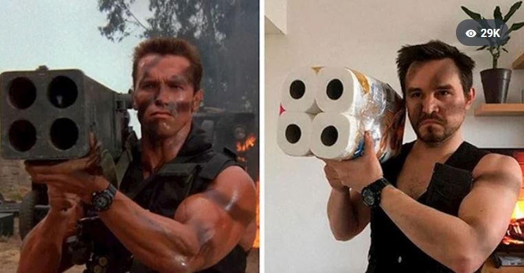 FOTO: Par se je dolgočasil v karanteni, zato sta začela poustvarjati prizore iz filmskih uspešnic
