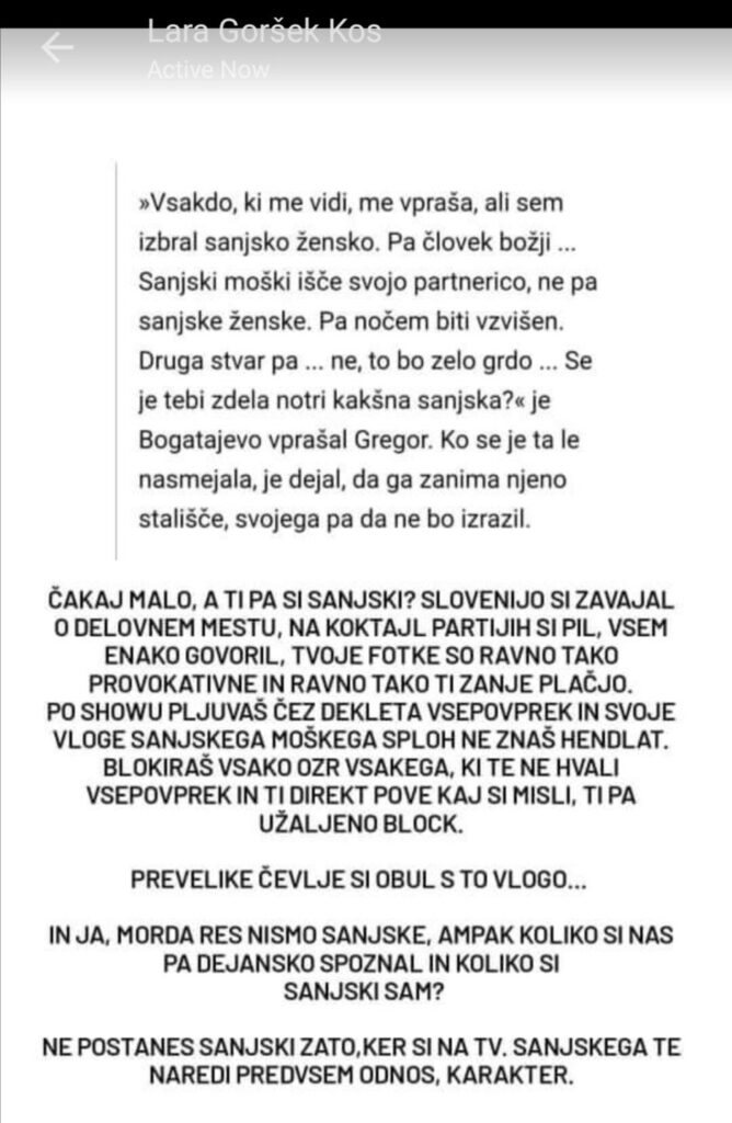 Uf, sanjski Gregor blokiral novo dekle: Slovenijo je zavajal o svojem delovnem mestu