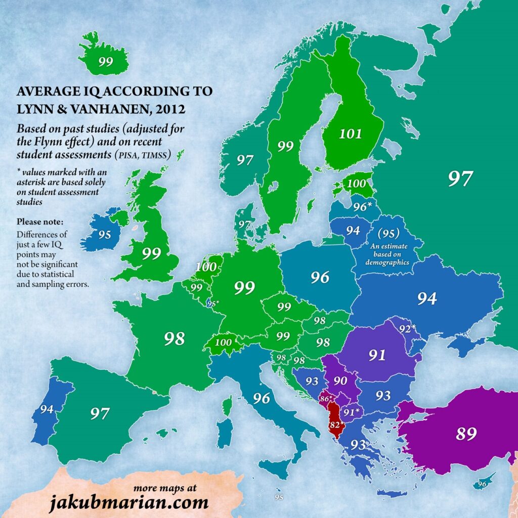 Zemljevid narodne inteligence razbesnel Srbe, tako pametni pa smo Slovenci