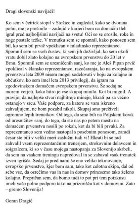 Slovo Gorana Dragića!