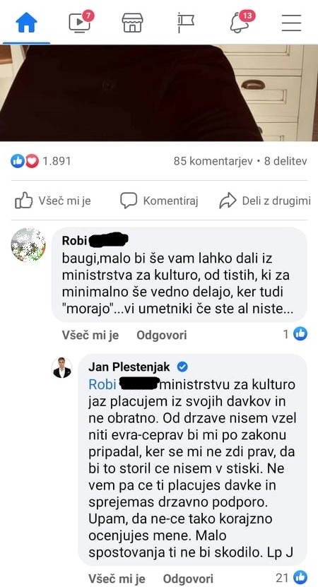 Ogorčen odziv Jana Plestenjaka: »Malo spoštovanja ti ne bi škodilo.«