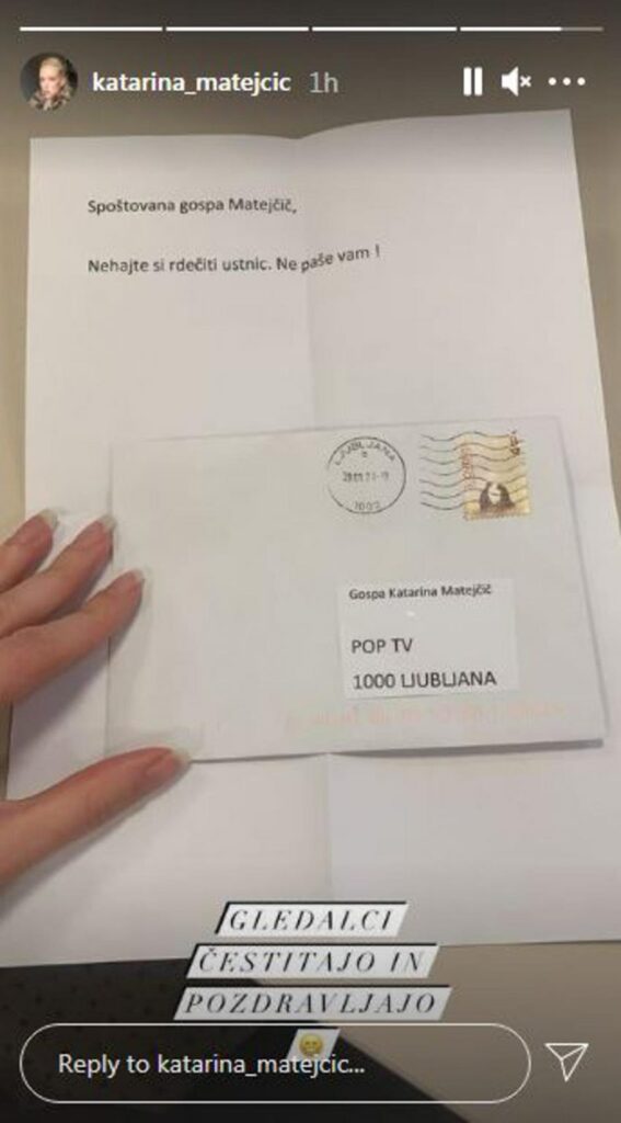 Tole je neznanec poslal bivšemu dekletu sina Zvezdane Mlakar! Vse je objavila na Instagramu