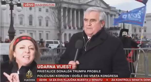 VIDEO: Protestniki v Washingtonu obkrožijo novinarja Ivico, sledilo je eno najboljših poročanj s terena