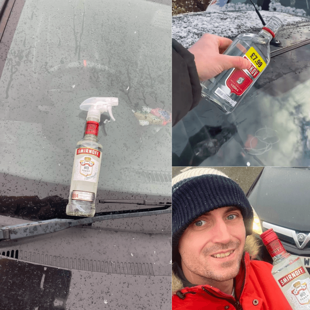 Inovativna uporaba vodke za odmrzovanje avtomobilskih stekel