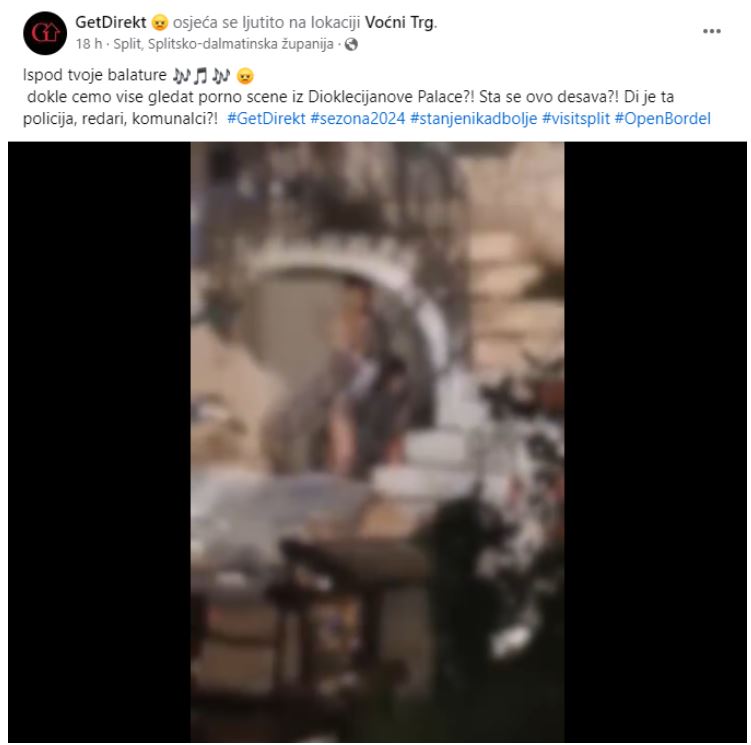 Širi se nov posnetek razvrata v središču Splita: Koliko časa bomo še gledali porno scene? Kje so policisti?!