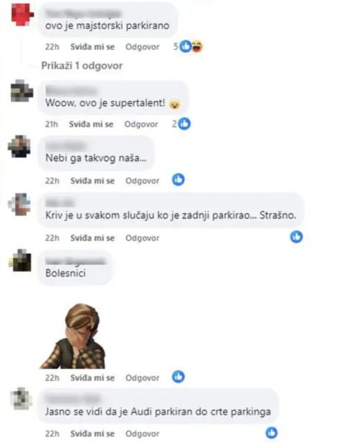 Ostala ujeta med avtomobili: 'Tu niti igla ne more mimo! Kako naj vstopim?