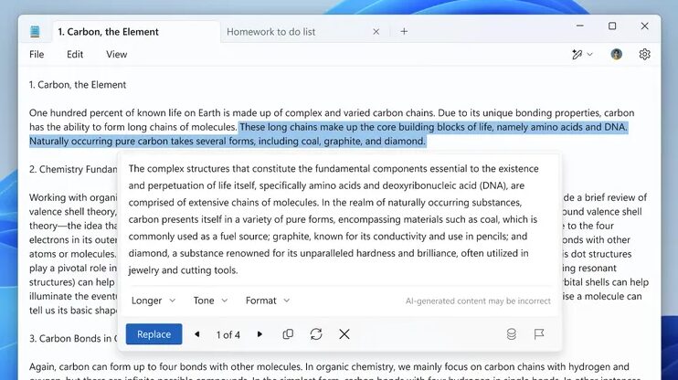 Microsoft Beležnica prejema funkcijo umetne inteligence 'Rewrite' za izboljšanje besedil