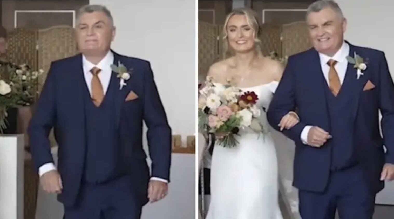 VIDEO Oče pozabil na nevesto in sam odkorakal do oltarja: 'Groza, uničil ji je najpomembnejši dan'