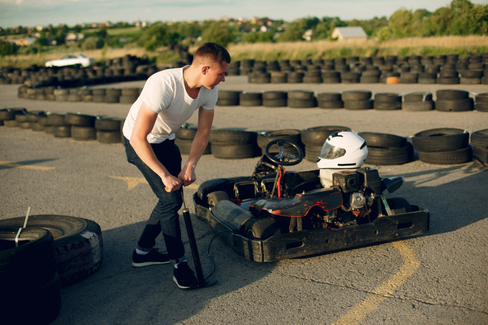 Gokart - Tlak v pnevmatikah