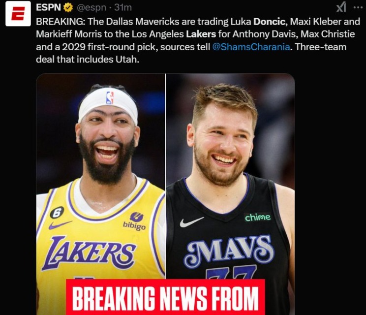 Kakšen šok v ZDA: Dončić zapušča Dallas in se seli v nov klub? Tako dobro obveščeni ESPN
