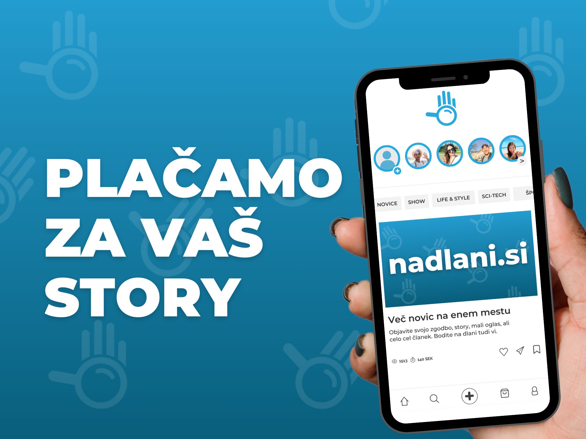 NOVO NA NADLANI.SI: Objavite story in zaslužite!