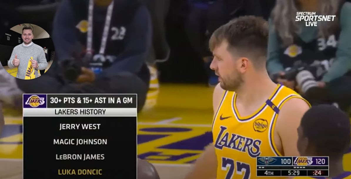 Luka Dončić na zadnjih treh tekmah do 90 točk, danes podal Jamesu za 50.000 v karieri