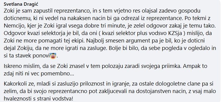 Grenko slovo Zorana Dragića: žena razkrila ozadje in obtožila ‘kvazi selektorja, tu podrobnosti