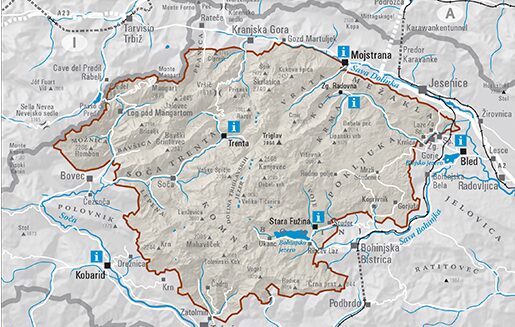 Triglavski narodni park na zemljevidu - Slovenski biser