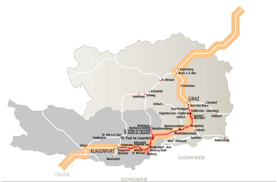 Hitri vlak Dunaj–Trst, žal mimo Ljubljane. V šestih urah od Dunaja do Trsta