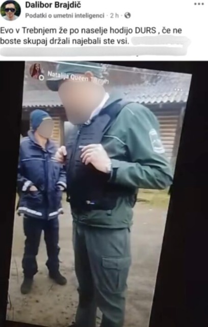 Rom na spletu objavil grožnjo Fursu; vir: Facebook