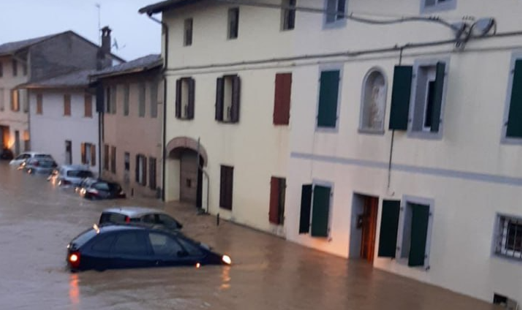 Poplave v okolici Gorice in Palmanove; vir: Instagram