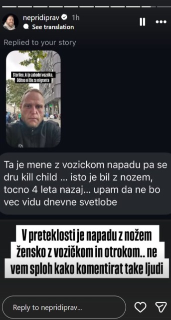 Oglsila se je ženska, ki naj bi ravno tako bila žrtev; vir: Facebook