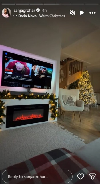 Sanja pa ni postavila samo drevesca, ampak je začela z okraševanjem celega doma; vir: Instagram