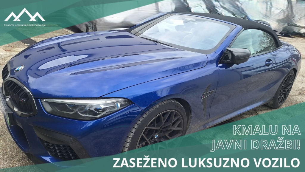 : BMW M8 davčnega dolžnika že pripravljen za dražbo. FOTO: Facebook