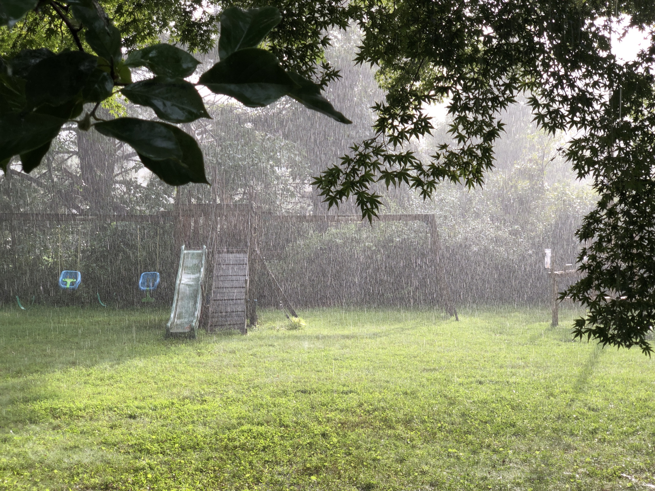 Lokalna nevihta s soncem in dežjem