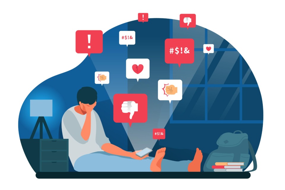Slab vpliv negativnih komentarjev na družbenih omrežjih.