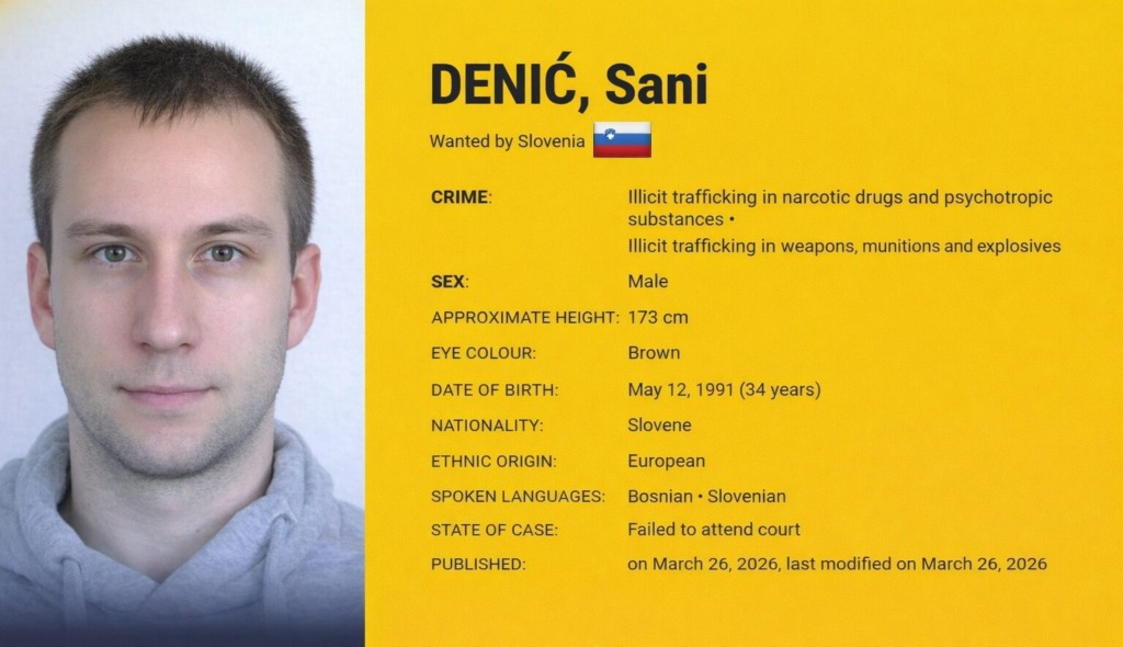Na Europolovem seznamu novi ubežnik iz Jesenic
