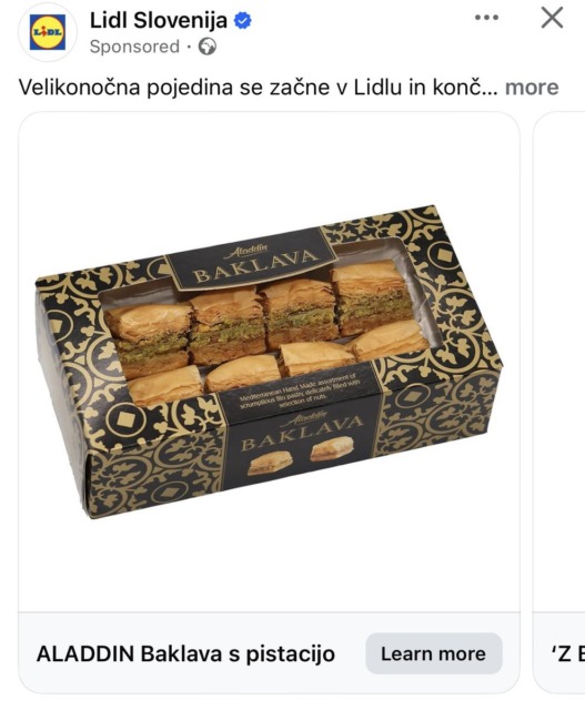 Sporna reklama Lidla?! Baklava kot velikonočna pojedina sprožila burne odzive