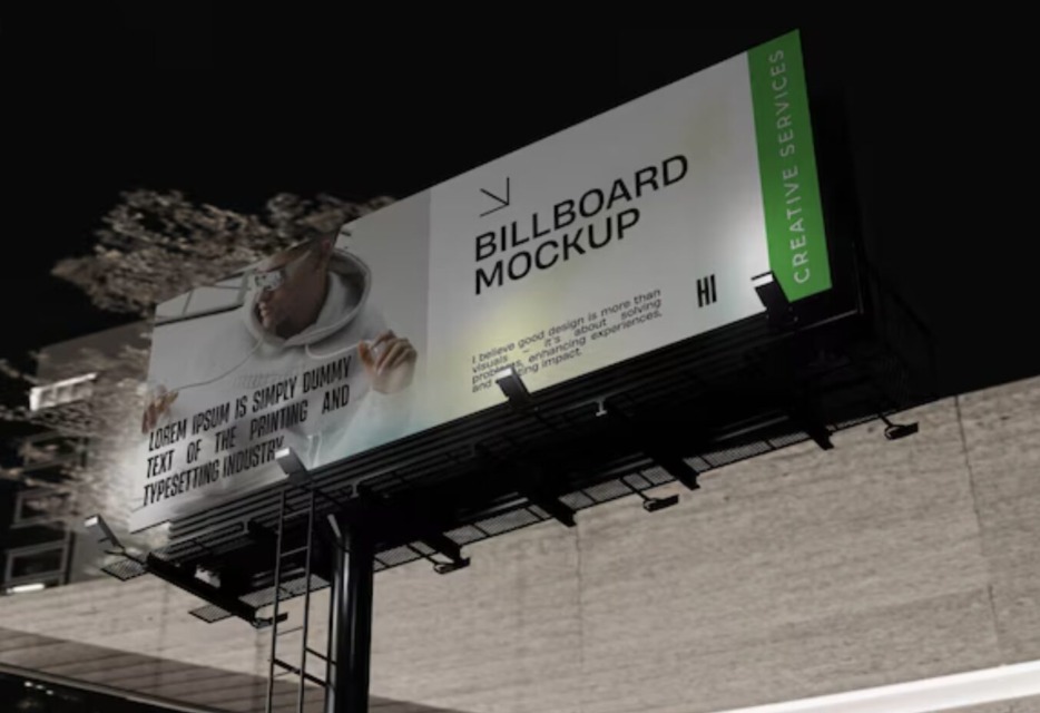 Megaboardi in gigaboardi osvetljeni ponoči