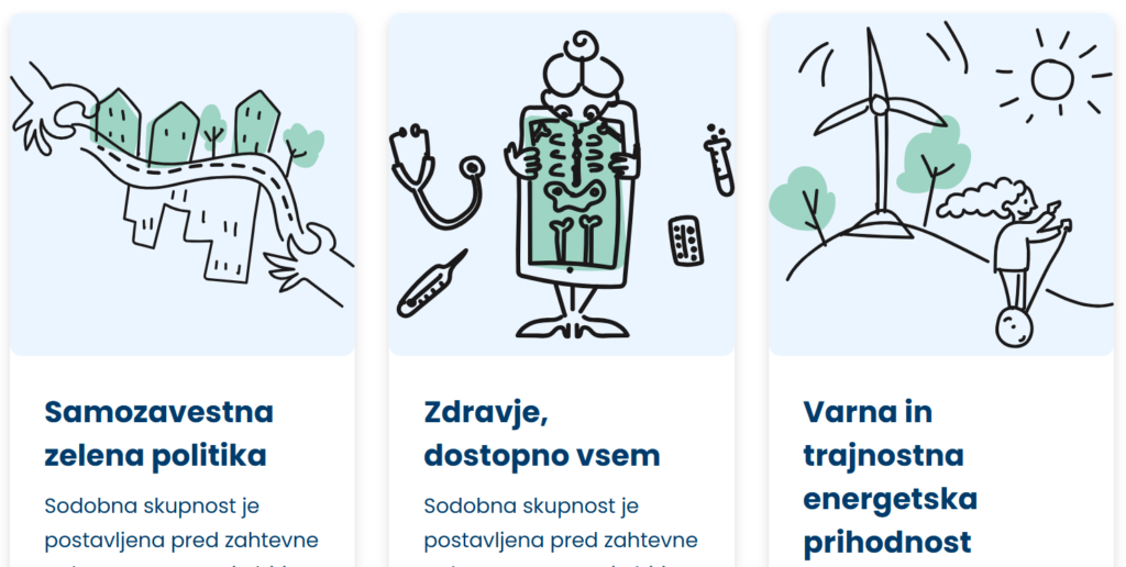 Namesto običajnega programa imajo objavljene samo temeljne stebre, na katerih bodo delali v prihodnje; vir: Zajem slike/Gibanje Svoboda