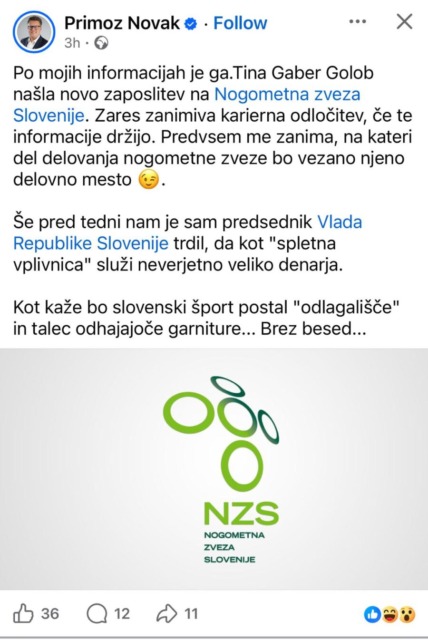 Kako prosim, to je nova služba Tine Gaber? NZS že podala odgovor …