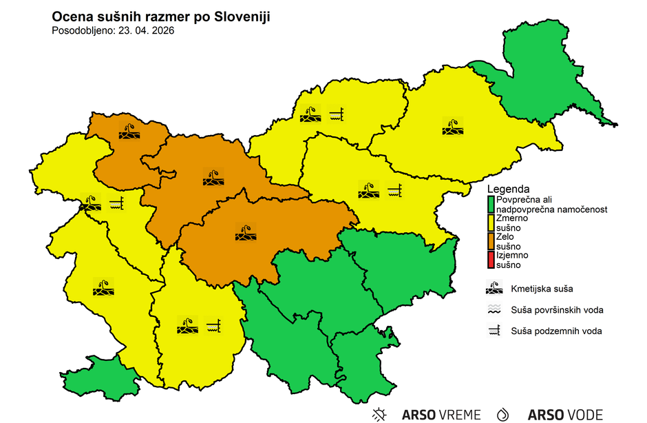 ARSO izdal resno opozorilo: razmere se bodo v prihodnjih dneh še zaostrile (FOTO)