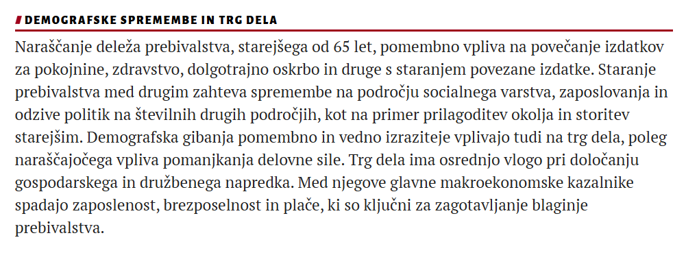  Statistika nam sporoča, da postajamo ena najstarejših družb na svetu