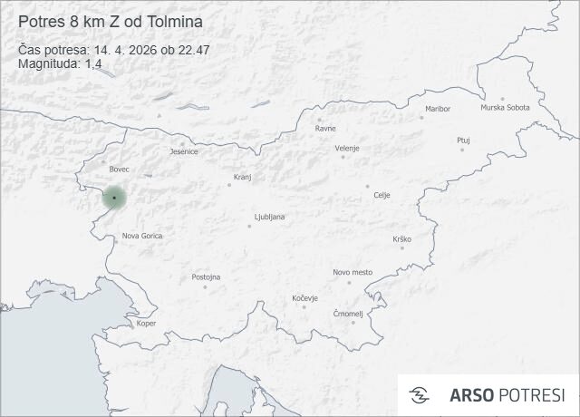 Slovenijo v noči na sredo stresel potres: to kažejo podatki ARSO