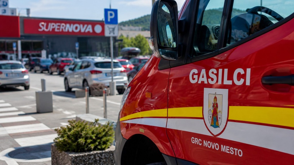 Otrok ostal zaklenjen v vozilu pri trgovskem centru na Otoški cesti, posredovali gasilci