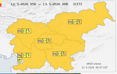 Razglasili oranžni alarm: Slovenijo zajema močna vremenska fronta, prihaja tudi minus