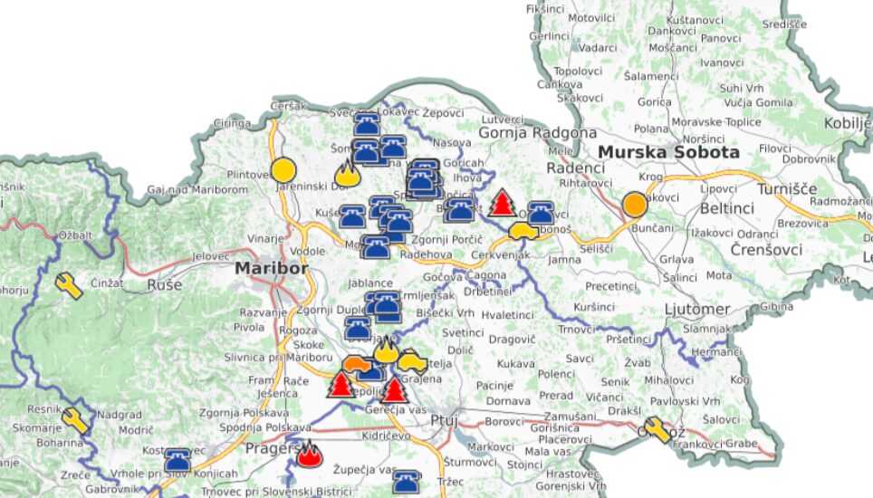 Portal SPIN poroča o premnogih klicih na številko 112 zaradi vetroloma; vir: SPIN